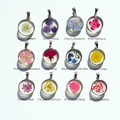 Birth Flower Necklace 12 Variants - Pressed Floral Resin Pendant, Steel/Silver/Gold Chain - ALETERNE FOREVER JOYFUL