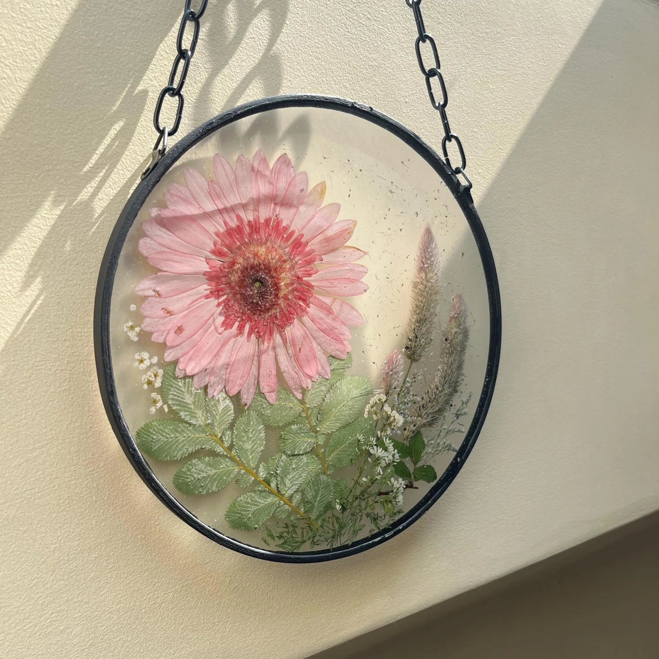 Pink Blossom Field Wall Hanging Suncatcher - 15cm/20cm Resin Decor - ALETERNE FOREVER JOYFUL