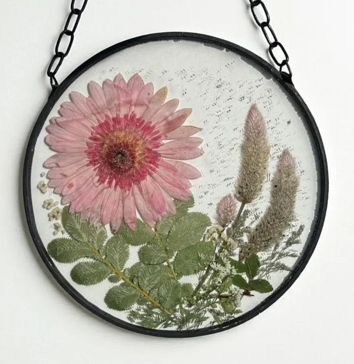 Pink Blossom Field Wall Hanging Suncatcher - 15cm/20cm Resin Decor - ALETERNE FOREVER JOYFUL